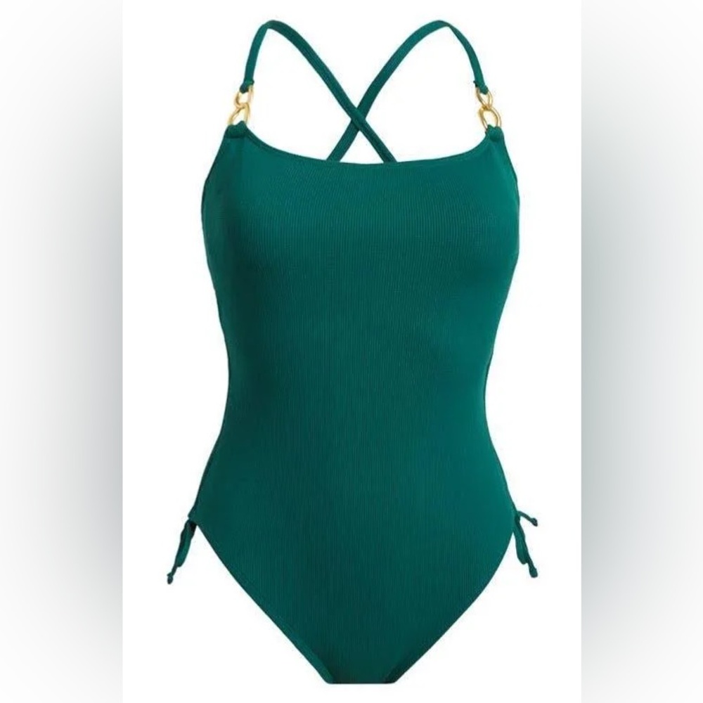 BLEU PIQUE OLE SCOOP NECK ONE PIECE SWIMSUIT WITH FLOATING UNDERWIRE,SZ 6,$119 - Picture 2 of 11